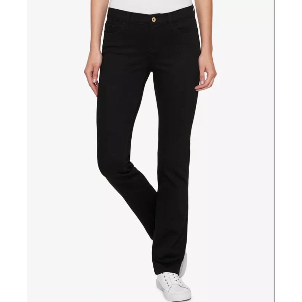 Tommy Hilfiger NWT Women's Black Greenwich‎ Straight Midrise Denim Jeans Size 16